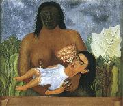 Frida Kahlo Amah and i oil on canvas